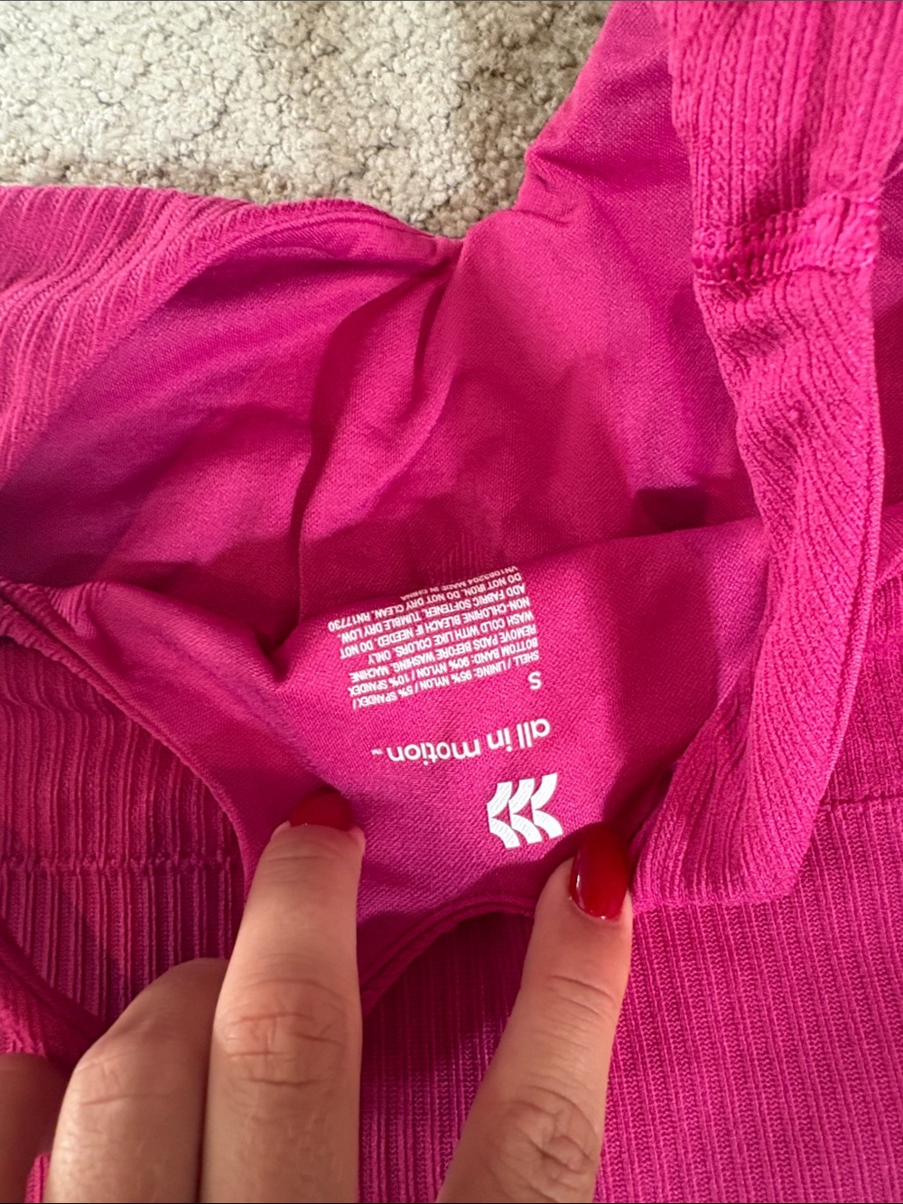 Pink Ribbed V-Neck Crop Tank - Picture 3 of 5